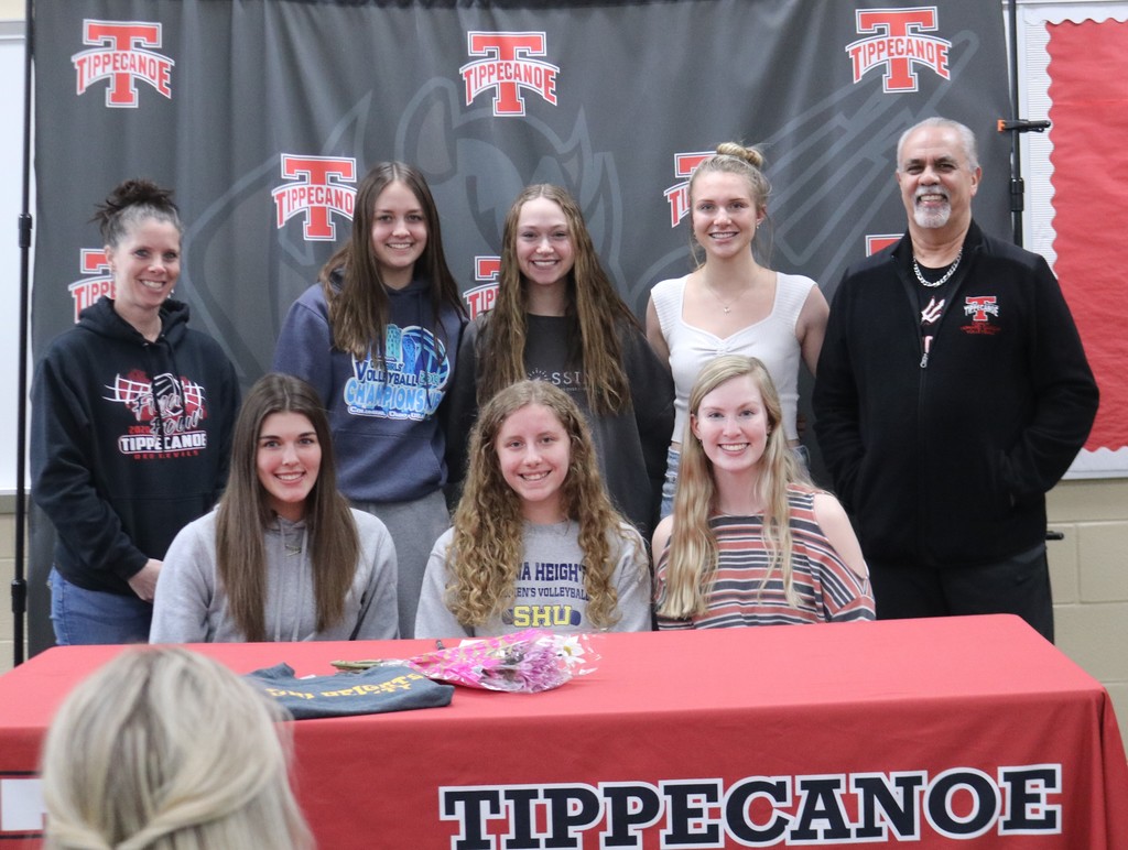 Surrounded by family, friends, teammates and coaches, Tippecanoe High School senior Charlene Ballard signed her letter of intent to continue her volleyball and academic careers at Siena Heights University.  Congratulations!