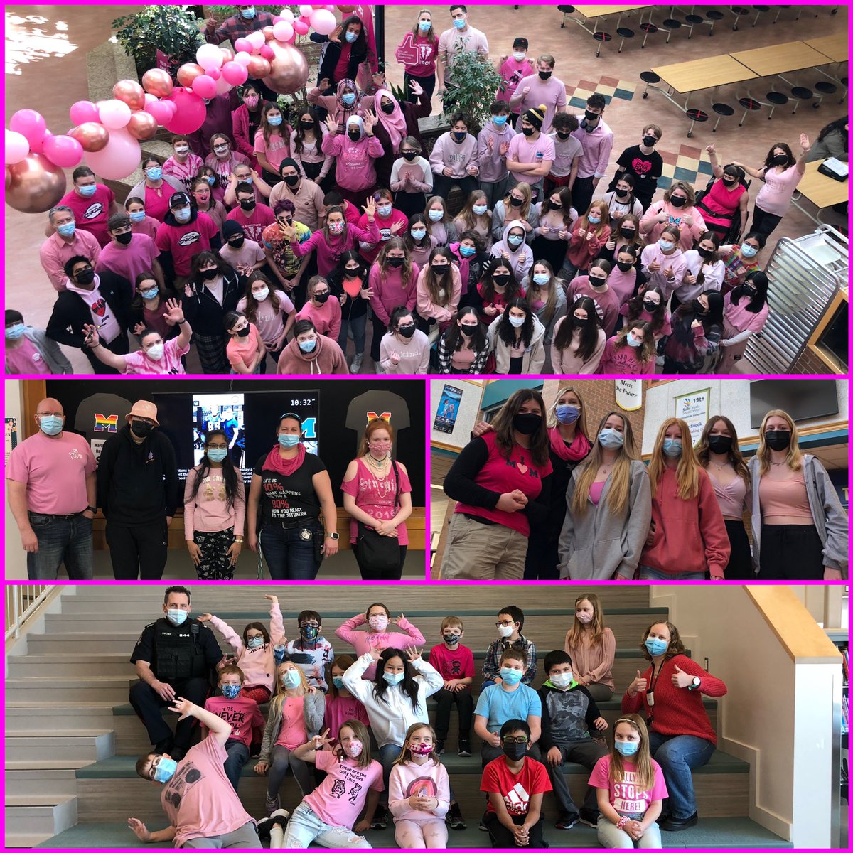 Today, schools in #yqr recognized #PinkShirtDay in Saskatchewan! Today, &amp; every day, it’s important to always #bekind &amp; to stand up against bullying. Our amazing School Resource Officers are always available at schools if you or someone you know is in need of  support.
