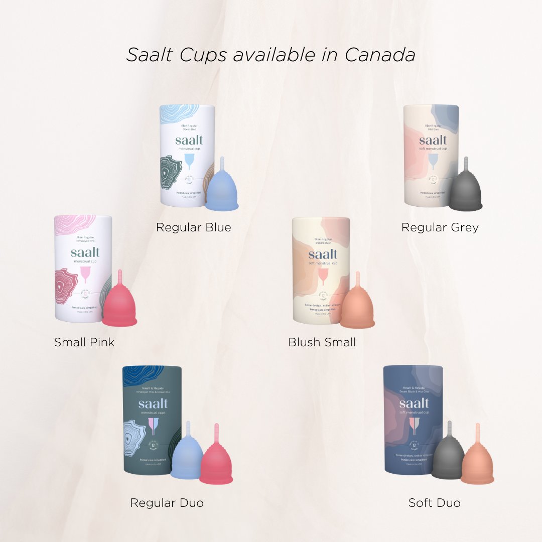 Saaltco's tweet photo. We are excited to announce that Saalt Cups are now officially available in 🇨🇦CANADA!🇨🇦
Check out the lineup of cups that are now available in Canada!
Shop Canada here: https://t.co/s8Iimzcf04
#PassTheSaalt #Canada #SaaltCup https://t.co/8cchJYnNGd