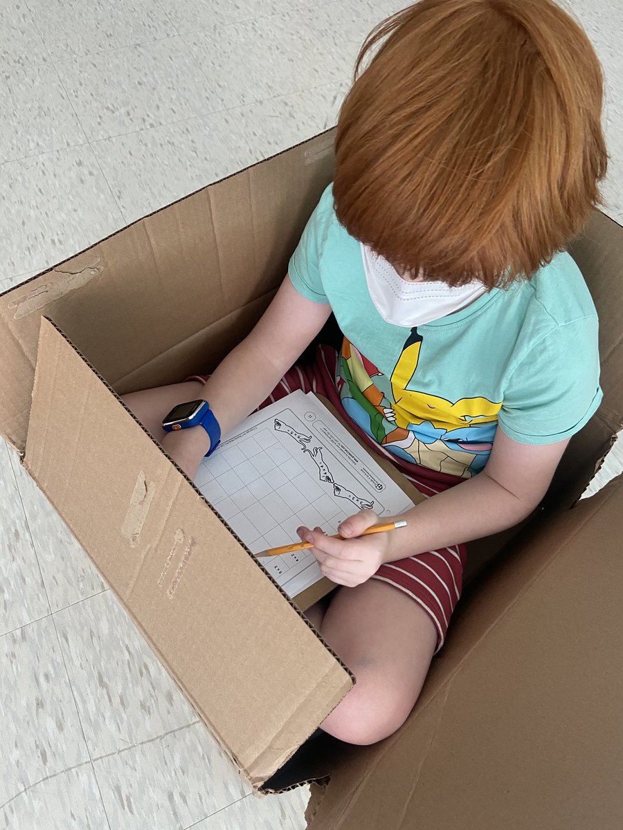 Sometimes the most learning happens when thinking is done inside the box. #FlexibleSeating #StudentChoice <a href="/hillsideTwolves/">Hillside PS</a>