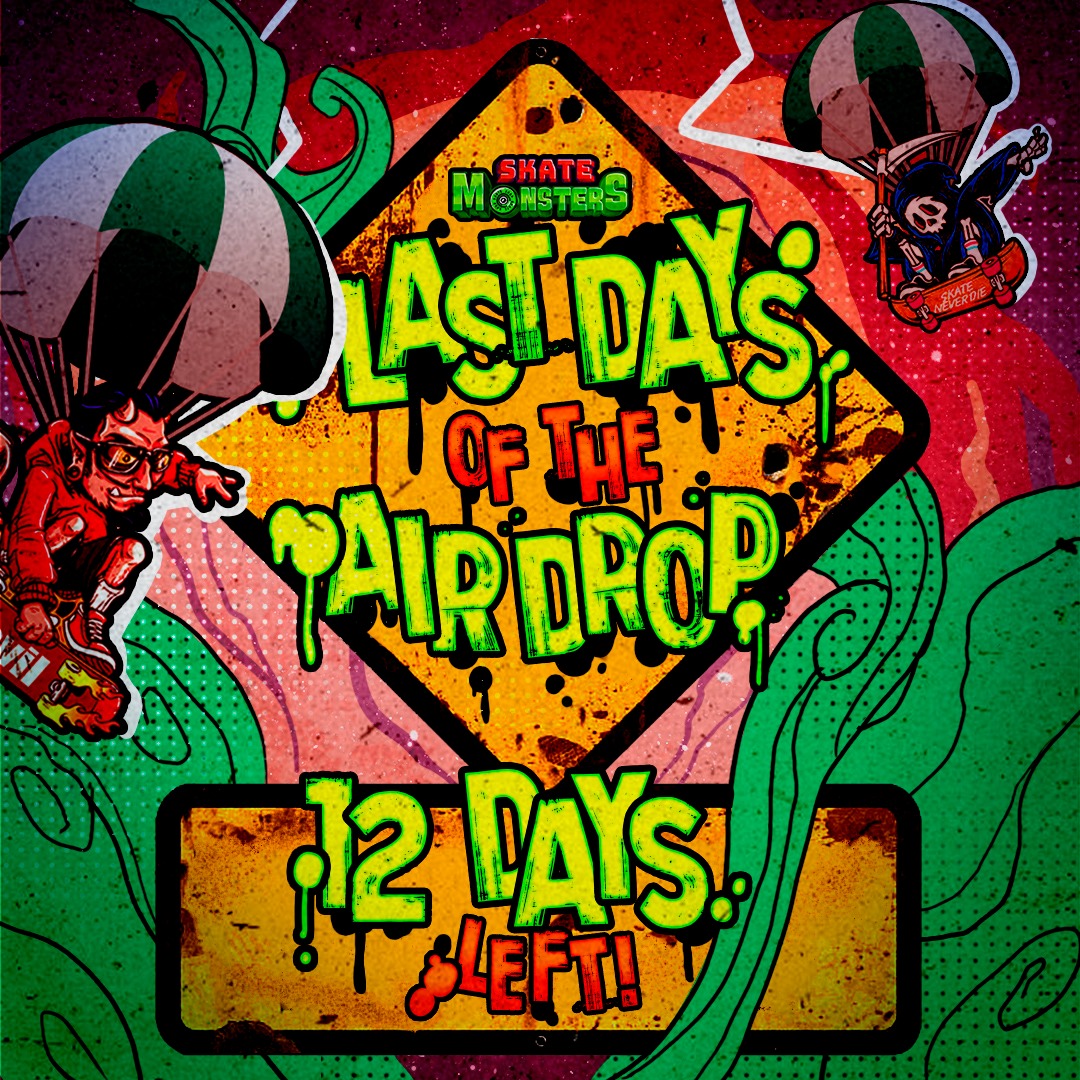 SKTMonsters's tweet photo. Hey #skatemonsters There are only 12 days left for our AirDrop to end, will you miss this opportunity?
https://t.co/R1NFmA3513

#NFTs #PlayToEarn #NFTCommunity https://t.co/dGzqDP9MFd