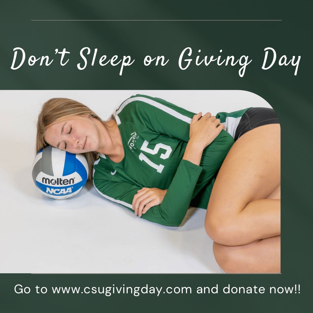 CSU_Vball's tweet photo. Don’t sleep on Giving Day!!! If you haven’t given yet, go to this link 👇🏼👇🏼

https://t.co/KnPE504u0A

and help make a difference today!!! Every little bit helps!! https://t.co/e3CdjcTIQH