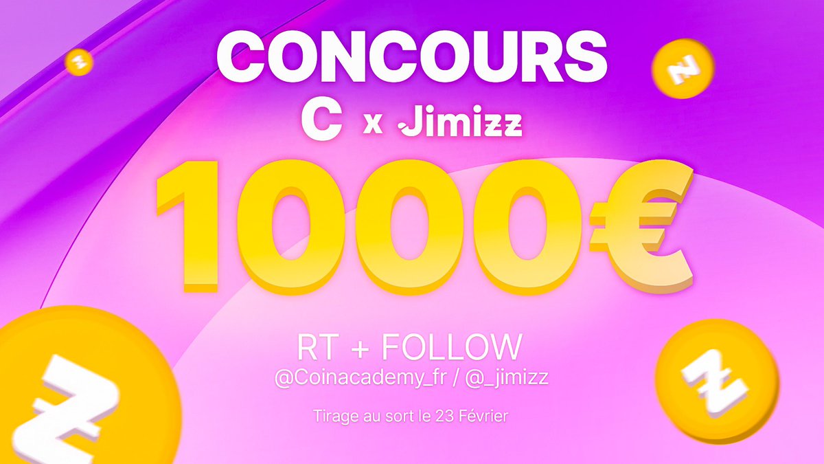 coinacademy_fr's tweet image. Nous offrons 500€ à 2 personnes 🎁 

RT + Follow @coinacademy_fr &amp;amp; @_jimizz pour participer 📝 

TAS 23/02 ⏰