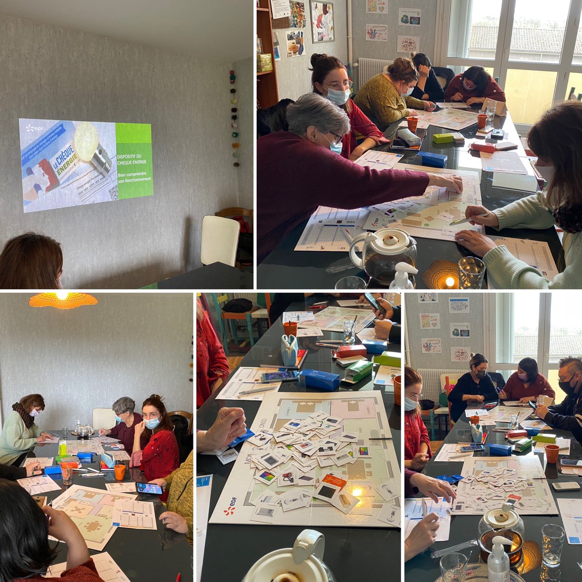 SBournazeaud's tweet photo. Sensibiliser les personnes aux #economie #energie 💡🌲🔌 par le biais du jeu « mon appart, ma conso » et un rappel sur le chèque Energie @EDF_CVL @SecoursPop 
Un atelier riche en échanges de bonnes pratiques 
@EDF_CollTerr @NvelleAquitaine https://t.co/mEcJw14gkj