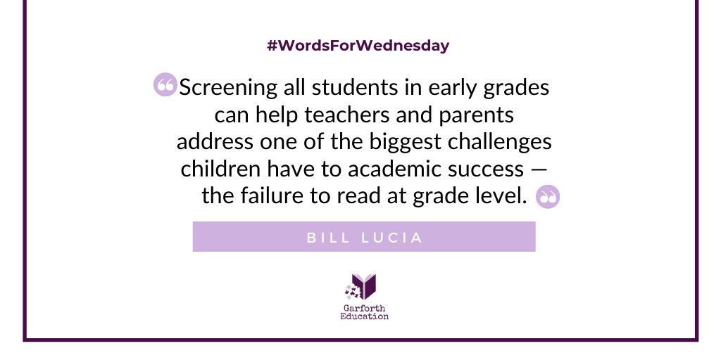GarforthEduc's tweet photo. We have decades of research showing the effectiveness of early screening for the risk of reading failure in the primary grades. This allows teachers to identify risks and use the information they Iearn to inform their instructions. #wordsforwednesday #education #reading https://t.co/029WgSlBLB