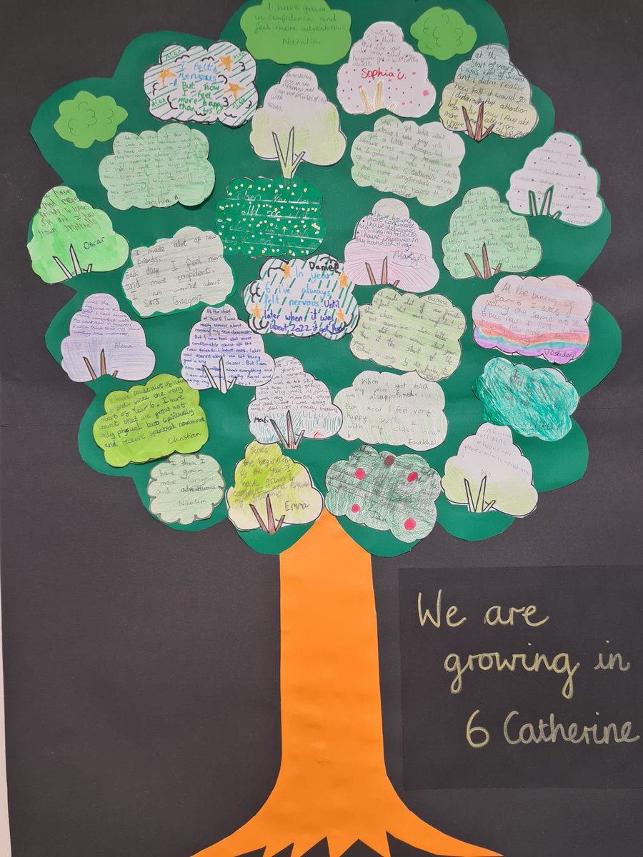 stanthonyslough's tweet photo. In year 6, the children have been thinking about how they have changed since September. They have identified their goals and achievements over the past 6 months #ChildrensMentalHealthWeek #GrowingWithJesus #TimeToReflect https://t.co/kq3HYUX280