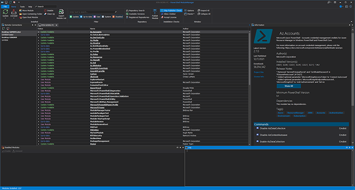 SAPIENTech's tweet photo. We make managing your #PowerShell #modules on local or remote machines easy! Try our PowerShell ModuleManager version for 2022.
Download a 45-day fully-functional trial:
π https://t.co/sDYmEMyWc9
#SAPIENTech #PowerShellModuleManager #pwsh #DevOps #SysAdmin #PSGallery https://t.co/ukcxx5nNLI