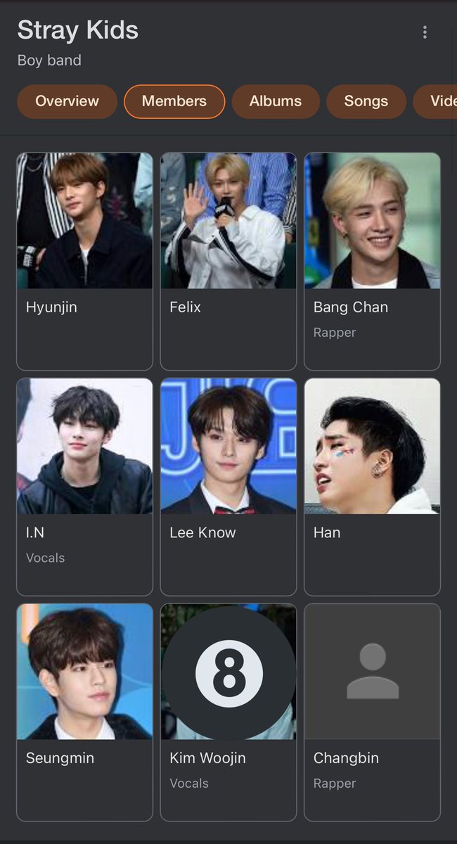 Stays with bigger accounts please spread. Somehow when googling the members Changbin has been greyed out and the former member is still there. Please report this misinformation to google by clicking the 3 dots in the corner. Thank you.