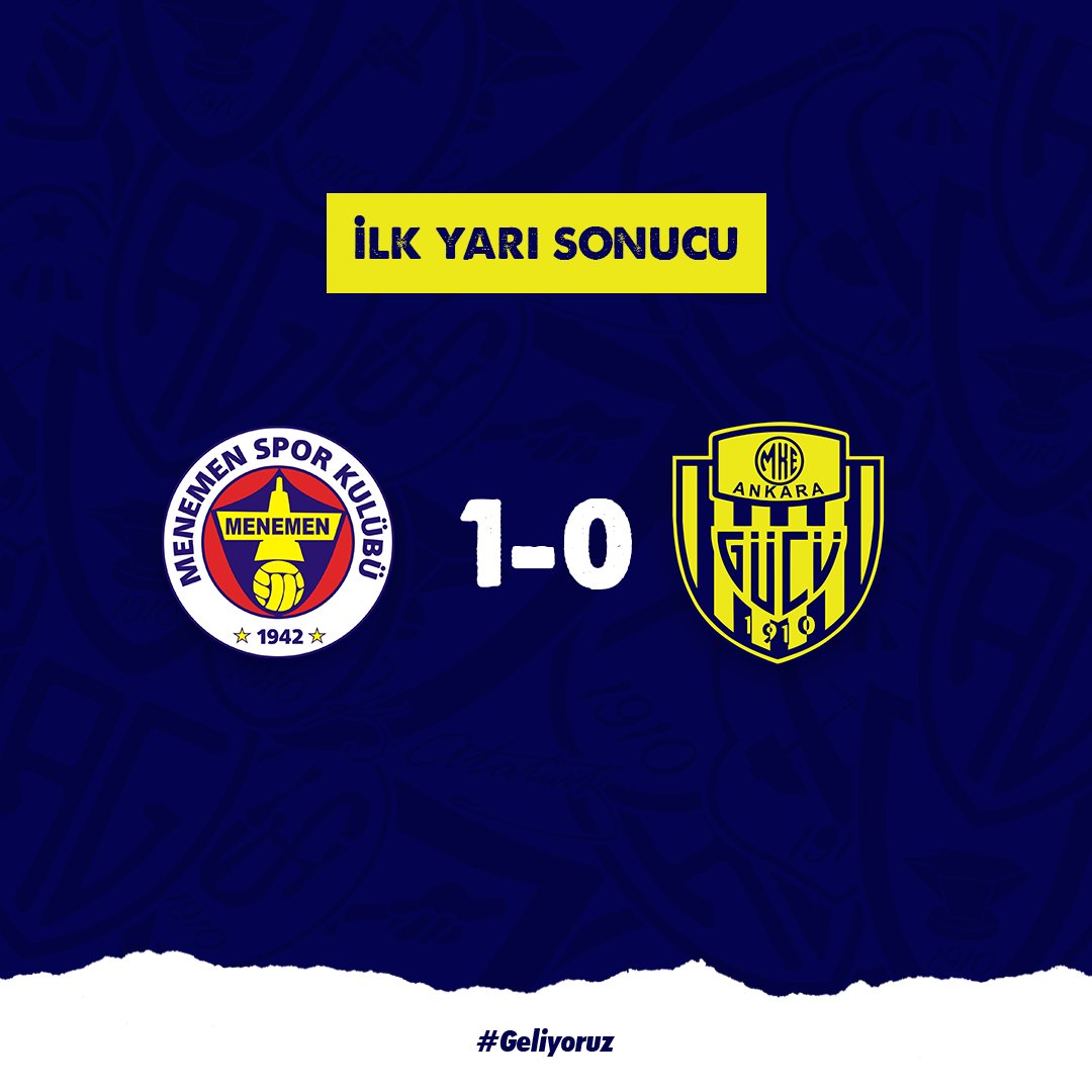 İlk Yarı Sonucu |

NasaDoge Menemenspor 1-0 MKE Ankaragücü'müz