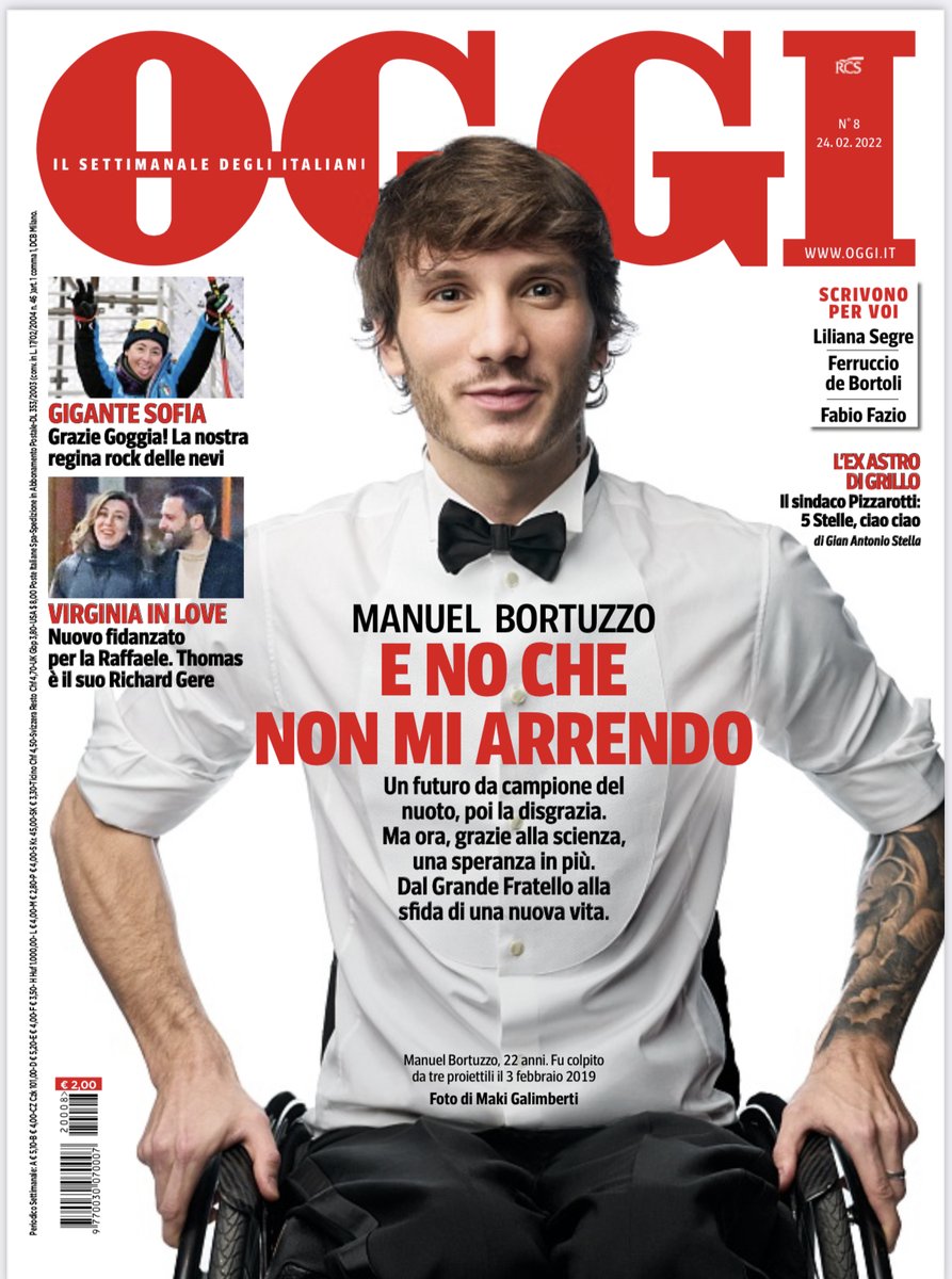 OggiSettimanale (@oggisettimanale) on Twitter photo Su #OggiSettimanale in edicola da domani c'è @manuel_bortuzzo che si racconta e promette: «Tornerò a camminare». Ma trovate anche un'inedita <a href="/VirgiRaffaele/">Virginia Raffaele</a> innamorata, un <a href="/FedePizzarotti/">Federico Pizzarotti</a> scatenato e un ritratto della nostra gigantesca <a href="/goggiasofia/">iamsofiagoggia ⛷️</a> (e questa è solo la copertina). Su #OggiSettimanale in edicola da domani c'è @manuel_bortuzzo che si racconta e promette: «Tornerò a camminare». Ma trovate anche un'inedita <a href="/VirgiRaffaele/">Virginia Raffaele</a> innamorata, un <a href="/FedePizzarotti/">Federico Pizzarotti</a> scatenato e un ritratto della nostra gigantesca <a href="/goggiasofia/">iamsofiagoggia ⛷️</a> (e questa è solo la copertina).
