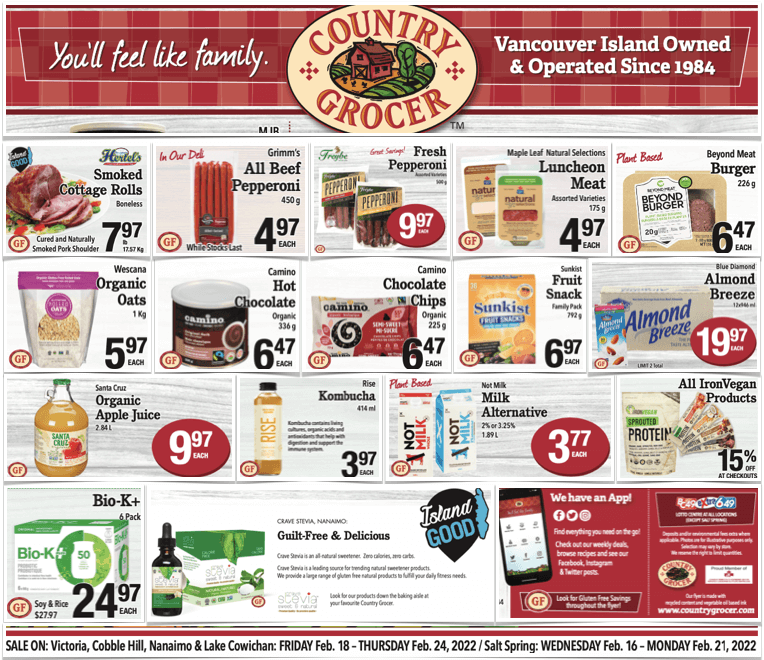 TheCeliacScene's tweet photo. 🤣 The weekend starts now @CountryGrocer 🤣 Get the #glutenfree #groceries you need! SEE https://t.co/qpJF0MXpKA🤣@GrimmsFoods #celiac #yyj #safeshopping #islandowned #managerspecials #lactosefree #soyfree #noaddedmsg #hertels #grimms #pepperoni #ham https://t.co/GHedSbuRNw