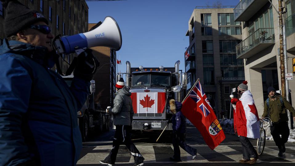 Forbes's tweet photo. Canadian-Style Trucker Protests Losing Steam Globally As Restrictions Fade https://t.co/xCv0phjqzf https://t.co/ZU2TJJe7qy