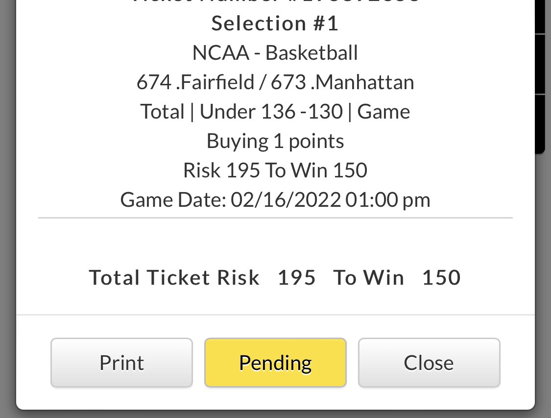 FADE_DA_TICKET's tweet photo. Early action, who doesnโt want action during work hours!! Under Fairfield / Manhattan Buy 1 point #earlyaction #GamblingTwitter #1unitplay #dontbetthehouse https://t.co/LdtOJz5jWM