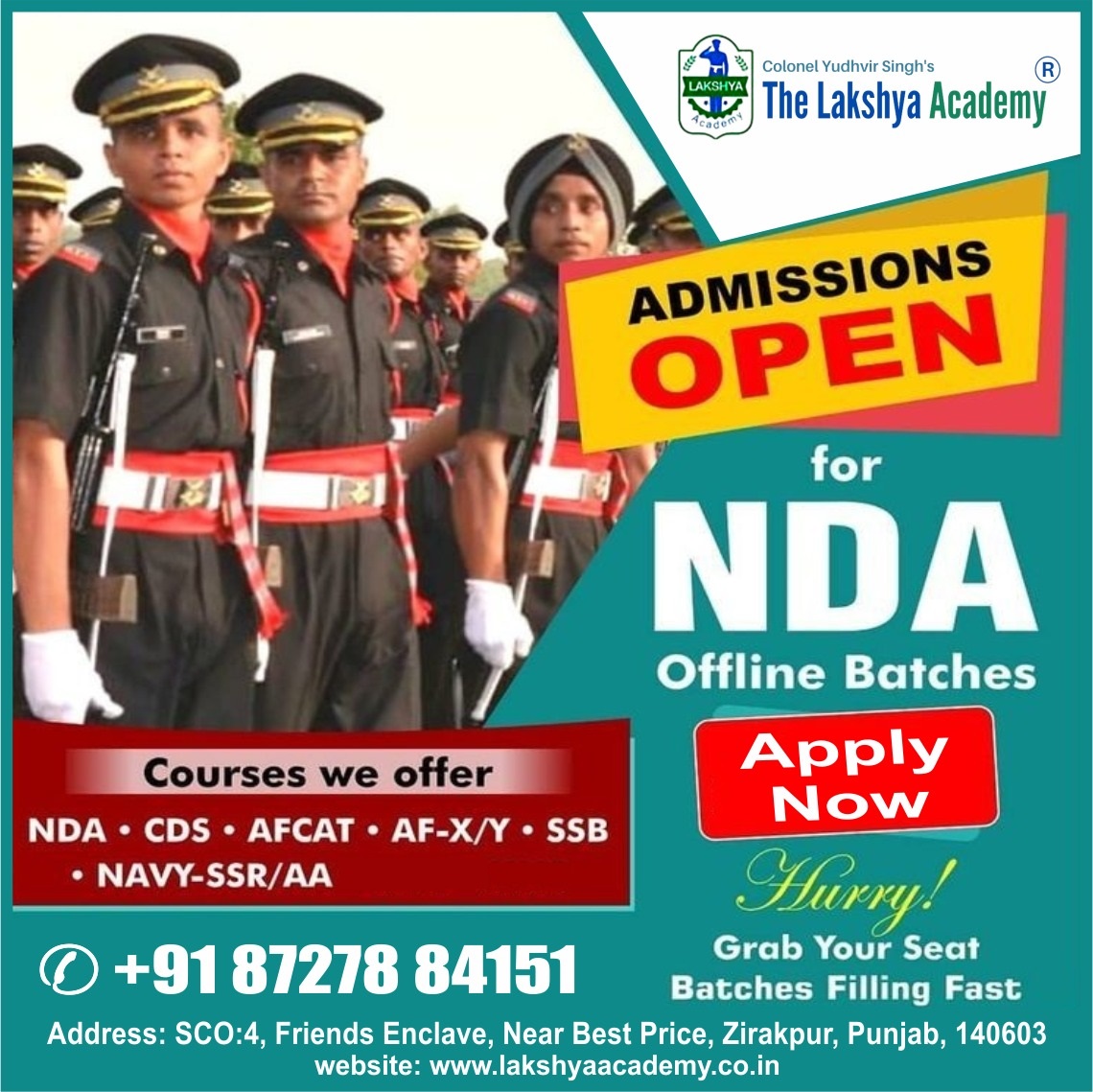 💢 Glimpse of The Lakshya Academy 💢

👉 Our Offline/Online/ NDA | CDS | AIRFORCE | SSB Stared

#TheLakshyaAcademy Offers the Best 👮 Defence Classes with Individual Attention as well as small-size Batches.

🔶  ADMISSION OPEN !! 🔶

#lakshyaacademyacademy #NDAtraining