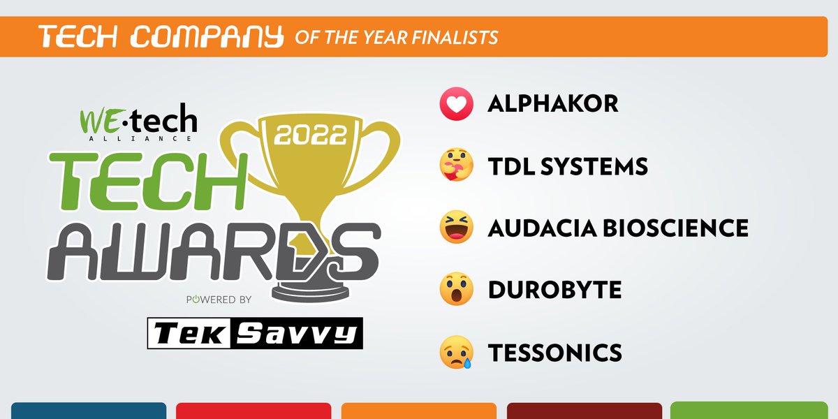 AlphaKORGroup's tweet photo. AlphaKOR is honoured to be recognized as a finalist in the #2022 @WEtechAlliance Tech Awards!

You can vote AlphaKOR for Tech Company of the Year by following these easy steps:

❤️Visit https://t.co/TgHqBXyJPg
❤️React with a HEART 

Thank you, #YQG 🌟

#CKont #teCKawardsYQG https://t.co/fMgnXvPNpC