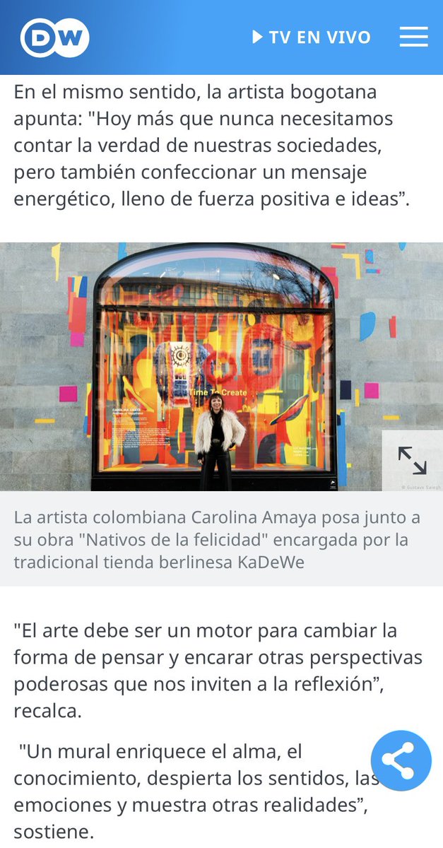 Thank you so much!! <a href="/MaricelDrazer/">Maricel Drazer</a>  and <a href="/dw_espanol/">DW Español</a> for this beautiful article with different women artists from Latin America!!! Pic by instagram.com/gustavosaiegh?… ❤️