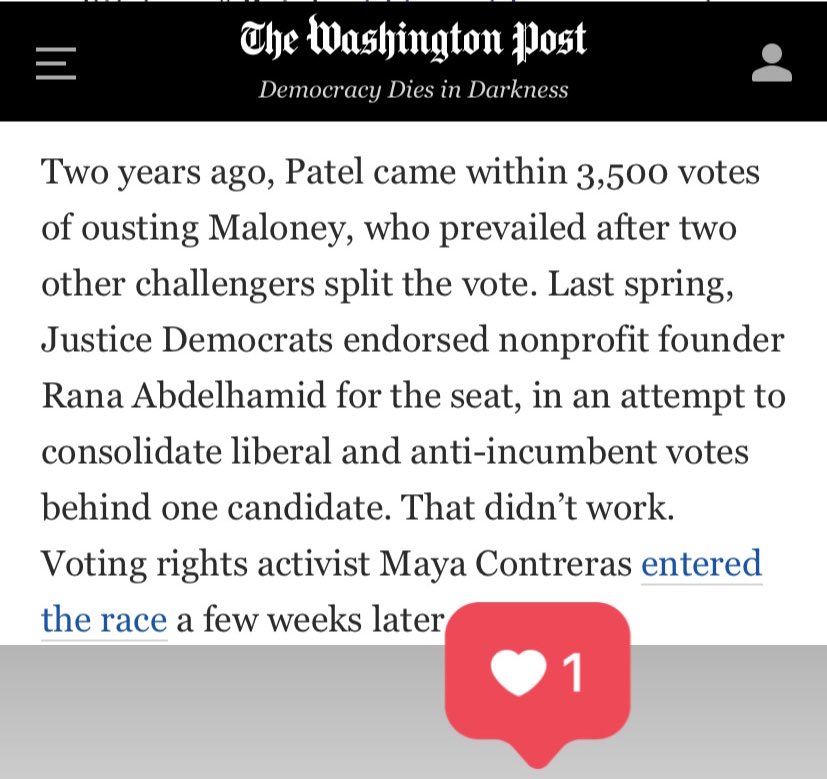 mayatcontreras's tweet photo. Small shout out in the Washington Post today. #MayaForCongress https://t.co/giz45HDpRW