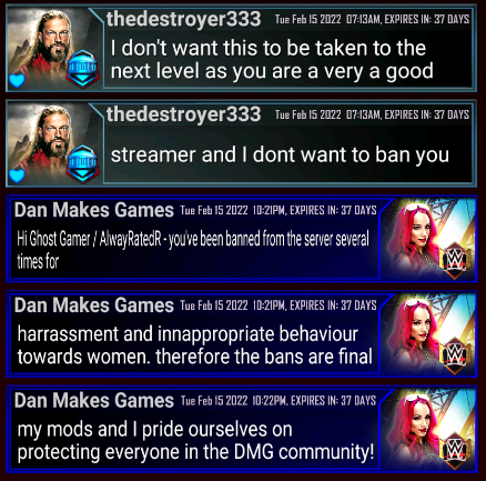 DanMakesGames_'s tweet photo. 1/ Normally i'm more than happy to ignore trolls etc but I think this one could do with a little highlight... 

(this will be in several parts so please keep reading)

Please do NOT be like this person, nor accept any behaviour like this in ANY gaming community.  #WWESuperCard https://t.co/NvMK9PrEli
