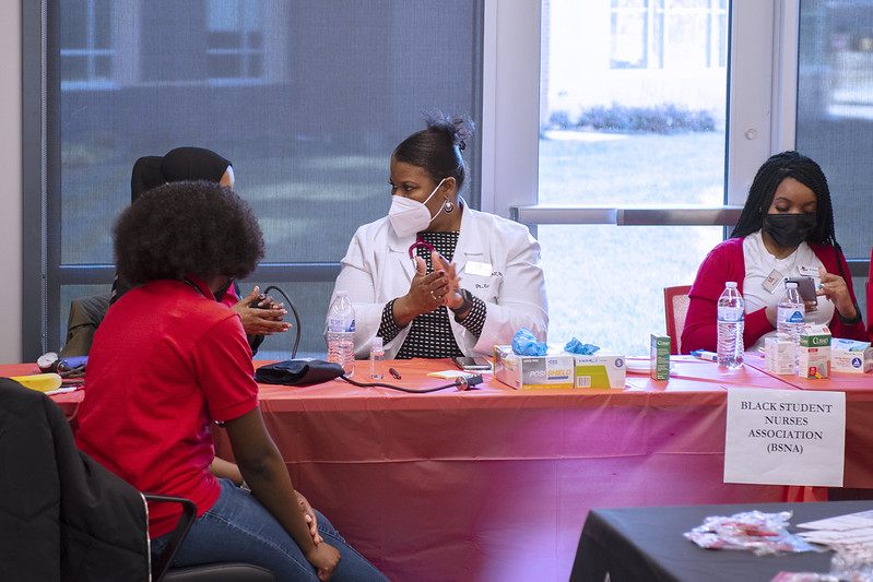 Our <a href="/uoflbsna/">UofL BSNA</a> students represented us well at the Go Red for Women event. The group joined forces with the Cultural and Equity Center to offer services to the Cardinal Community. That included providing free blood pressure and blood sugar screenings. #CardinalNurses #UofLNursing