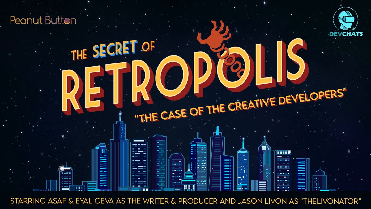 TheLivonator's tweet photo. In this episode of #DEVChats, I speak with Eyal & Asaf Geva from @button_peanut about #TheSecretOfRetropolis - a wonderfully funny futuristic detective noire series recently releasedπ΅οΈ...and their plans for the future of the series
https://t.co/nNLcm83Vm1
#VR #TheVRChatChannel https://t.co/6OOXK85sBj