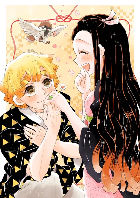 #ふたいつ にて配布したネップリ用のイラストです!鬼がいなくなった世界で純粋に恋をしている幸せそうな2人×3組を描きました🌸 (炭カナ/ぜんねず/伊アオ)
早速印刷いただいた方は本当にありがとうございます☺️✨ 