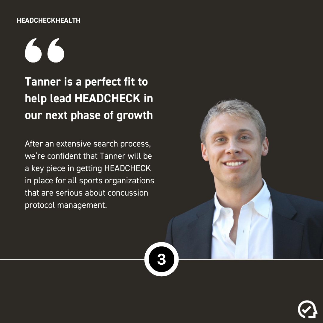 HEADCHECKHealth's tweet photo. We're very excited to announce the appointment of Tanner Highlen to HEADCHECK's Vice President of Revenue and Strategy position.
Read more: https://t.co/c8tmIJwNZC
#concussionmanagement #concussionprotocol #news #concussiontool #sports #digitalhealth #sportstech https://t.co/WCPDIjgm3Z