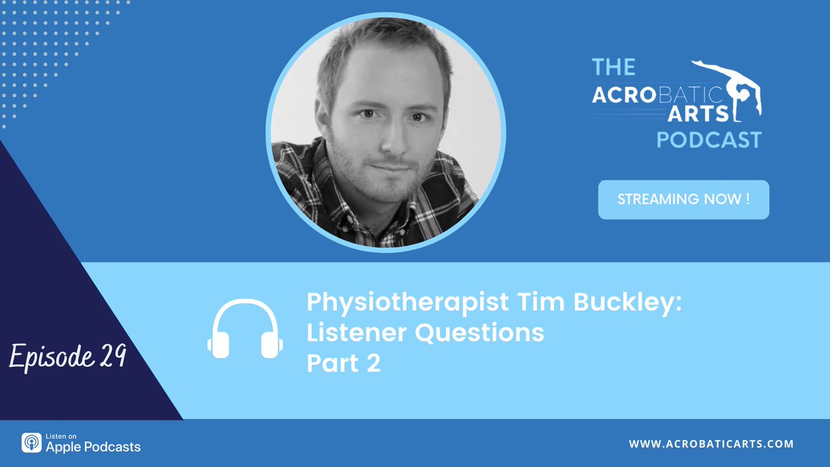 Acrobatic_arts's tweet photo. Physio Tim Buckley answers listeners' questions with specifics & practicalities to the unique challenges dancers face.
Listen now on your fave pod provider or: https://t.co/or5EzP1OKf
#dancephysio #dancephysiotherapist #danceinjuries #acroartspodcast #acrobaticarts #acro https://t.co/LOAwkRqiIW
