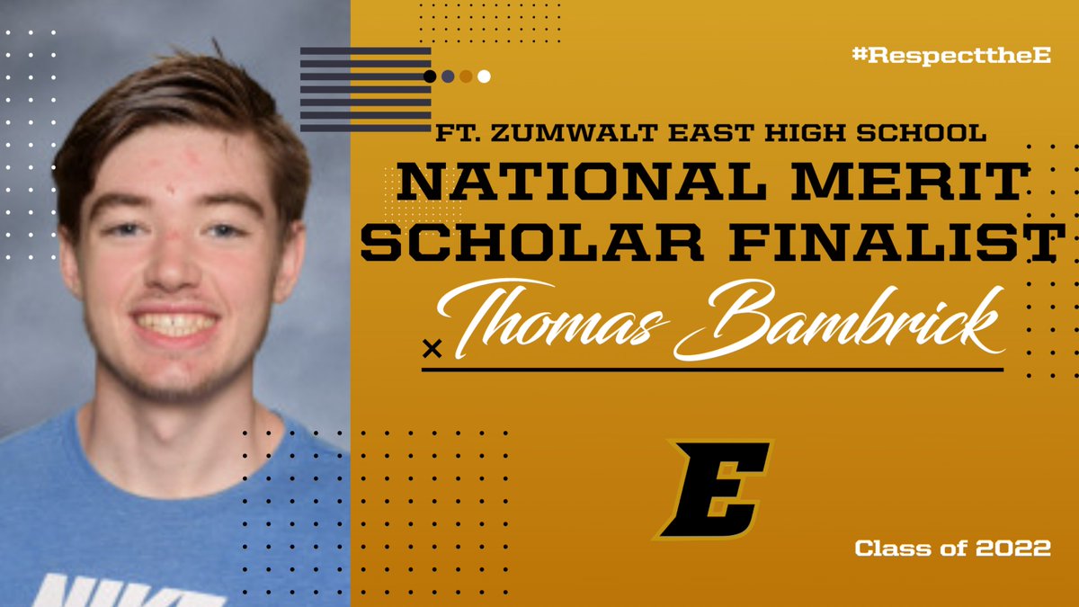 ZumEastHigh's tweet photo. Congratulations to East High Senior Thomas Bambrick, who was named a National Merit Scholar Finalist! This is a tremendous accomplishment! #WelcomeToTheWall #RespecttheE #EastsidePride https://t.co/i5SjUNXnnk