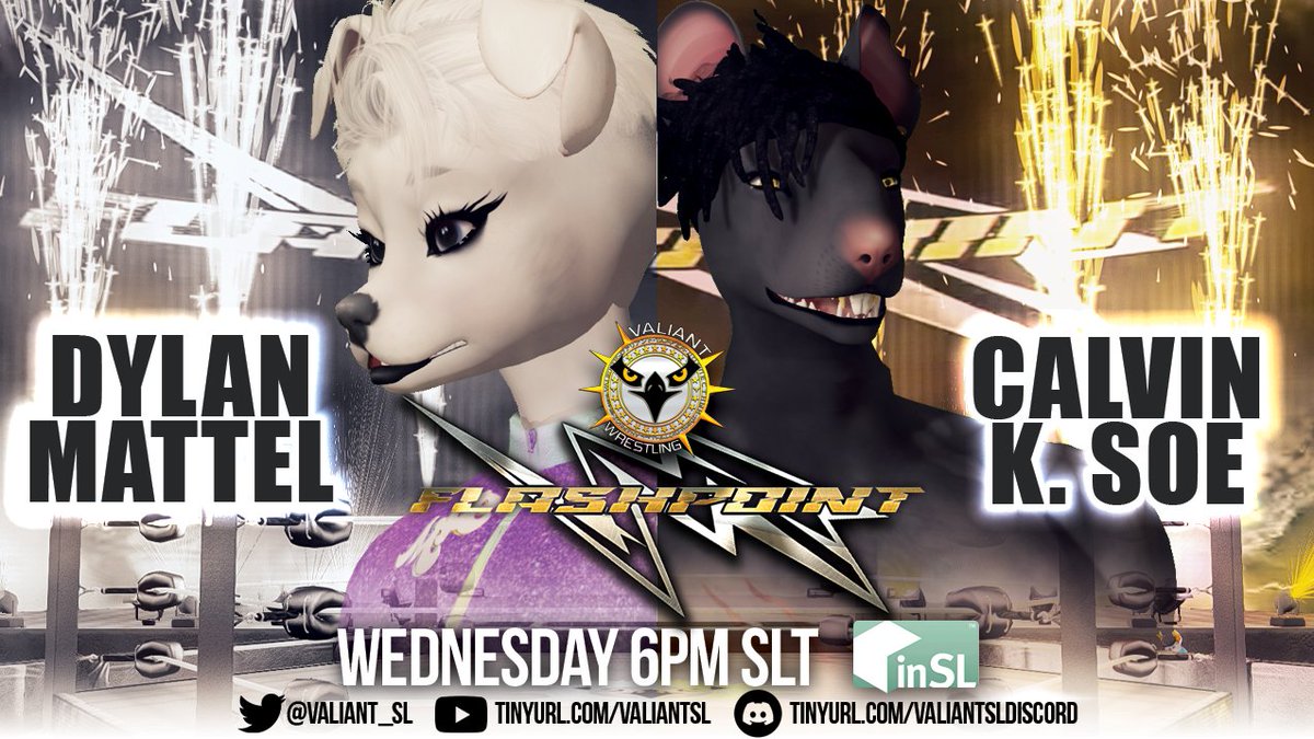 Valiant_SL's tweet photo. In our featured bout of the evening, @DylanMattelx will face off against @xtra_cheez in singles action! Calvin has been riding an impressive winning streak, will Dylan be able to look past the building issues with @VSteelwing and the Board of Directors?

Find out at 6pm SLT!
//🦅 https://t.co/khc8dyVZtV