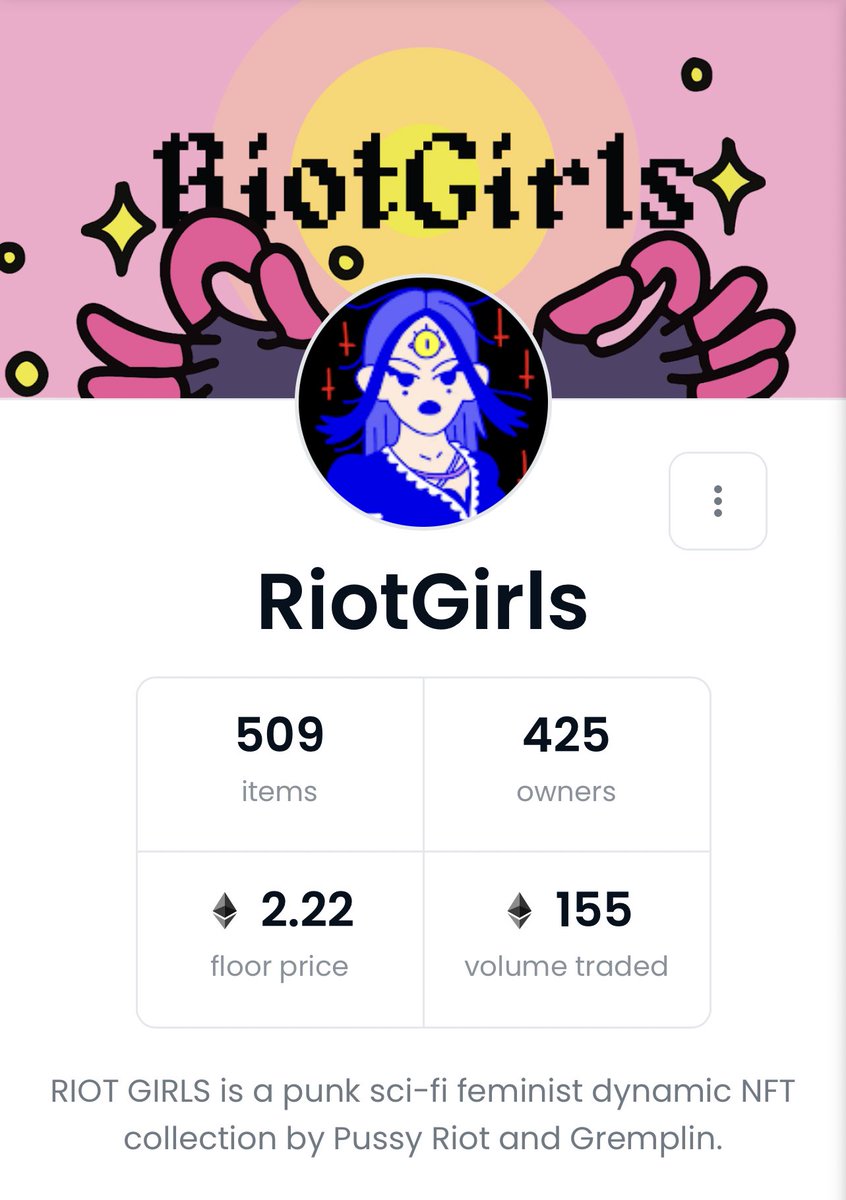 pussyrrriot's tweet image. 🤍🥀🔪 RIOT GIRLS 

meow

opensea.io/collection/rio…