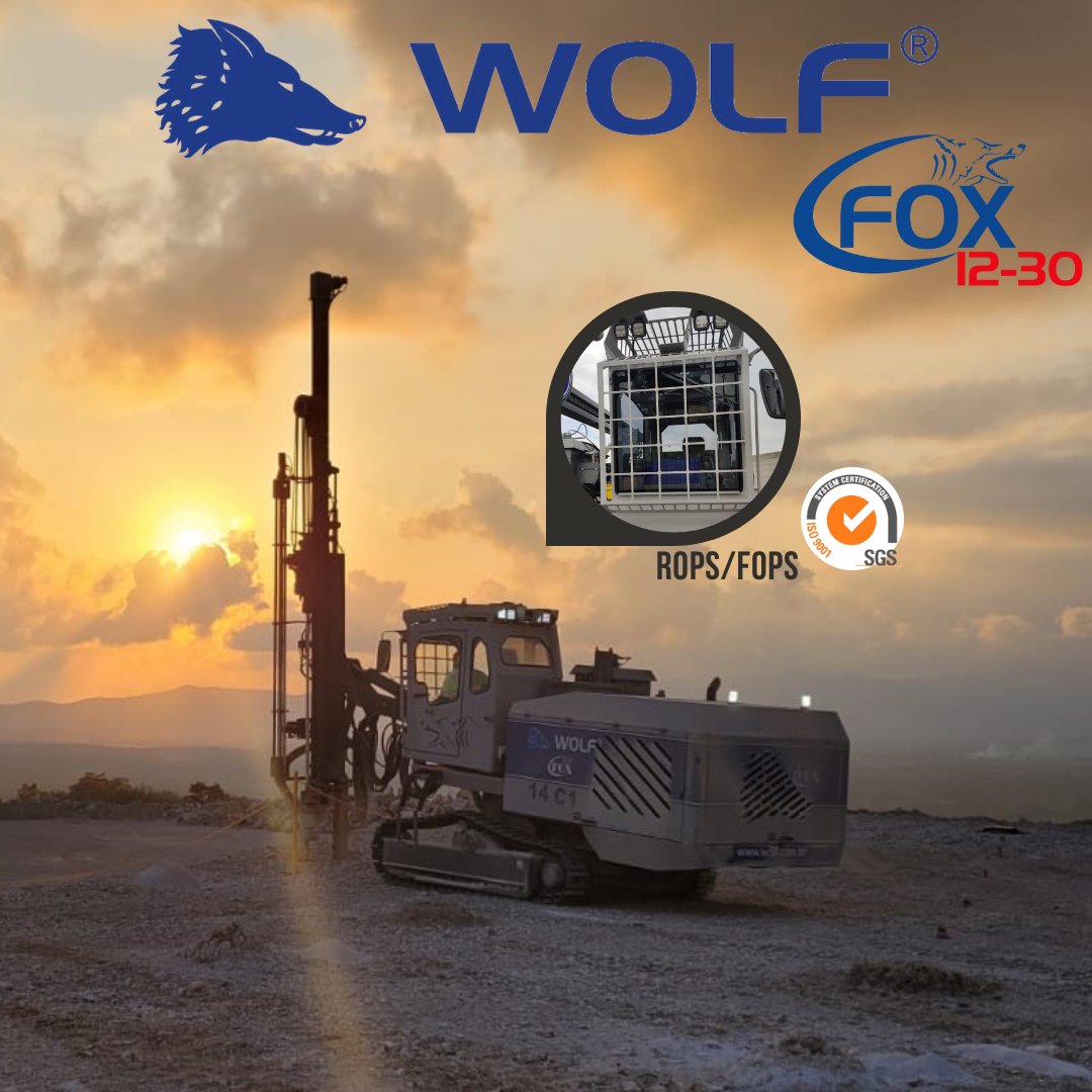 WolfRockDrill's tweet photo. Meet our FOX 12-30!
The Hydraulic Drill present High Production, Comfort, Safety and Fuel Saving System.
In its new version of CAB with Joystick, turning simple operation and safer and ROPS/FOPS AS optional item.
Visit: https://t.co/7O8wQrljW2
#wolf #fox #foxline #fox1230 #drill https://t.co/w252WFQhb9