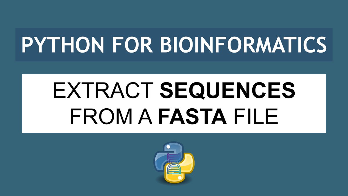 Learn how to use #Python to extract Sequences from a FASTA file Here is the link to the #tutorial youtu.be/BIvt7q55Ltk

#Bioinformatics #DataScience #Sequence