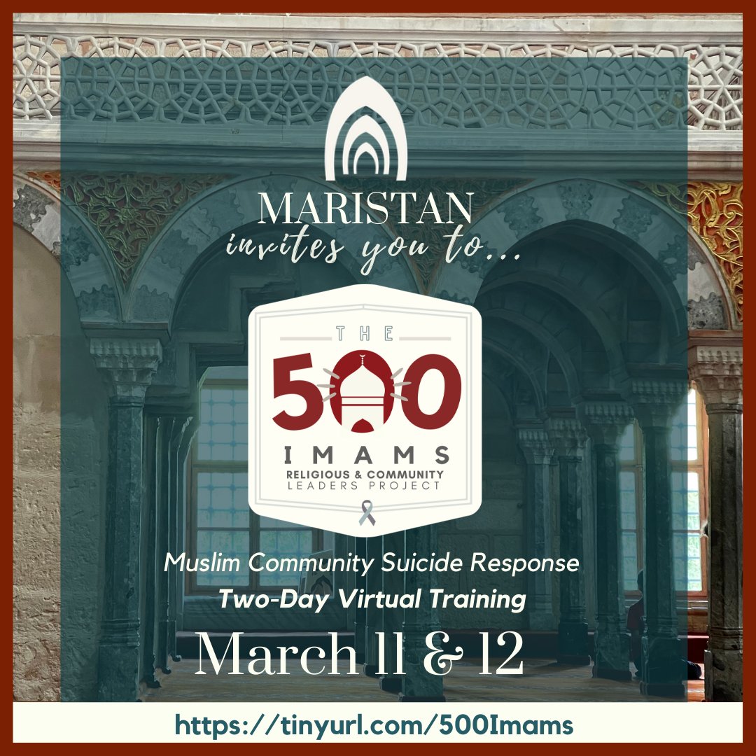 maristan_org's tweet photo. Maristan is pleased to announce the official launch of our #Suicide Response Training &amp; Certification.
It is important to remember that suicide is 100% preventable. Religious leaders are sometimes first-responders in preventing and responding to mental health crises.
#500Imams https://t.co/5ihghaaoBc