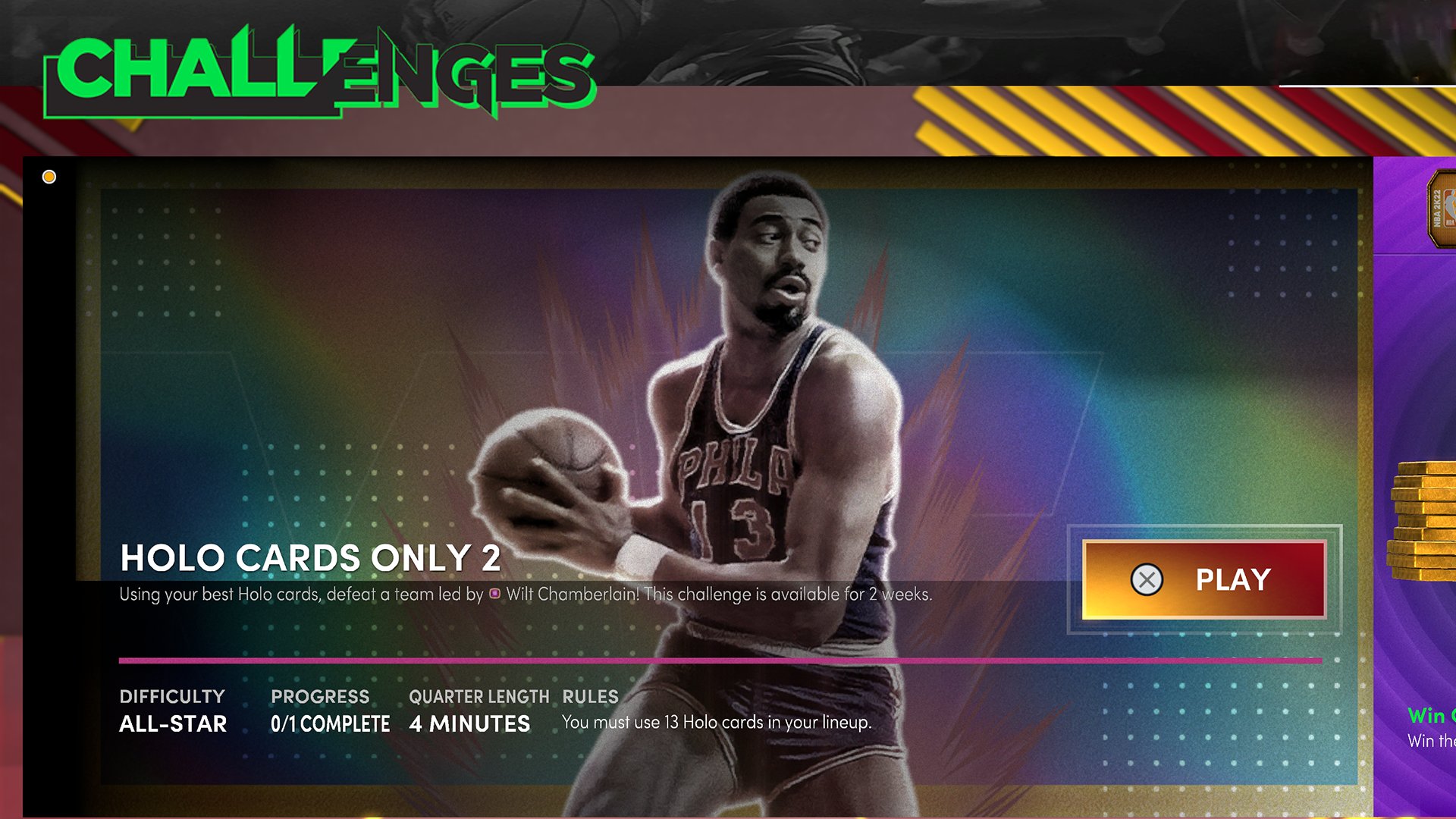 NBA 2K MyTEAM on Twitter: "A new Holo Challenge is live 🌈 Use 13 of your  best Holo cards to earn 75 Tokens. Available for the next 2 weeks.  https://t.co/E4AU9uO2Ks" / Twitter