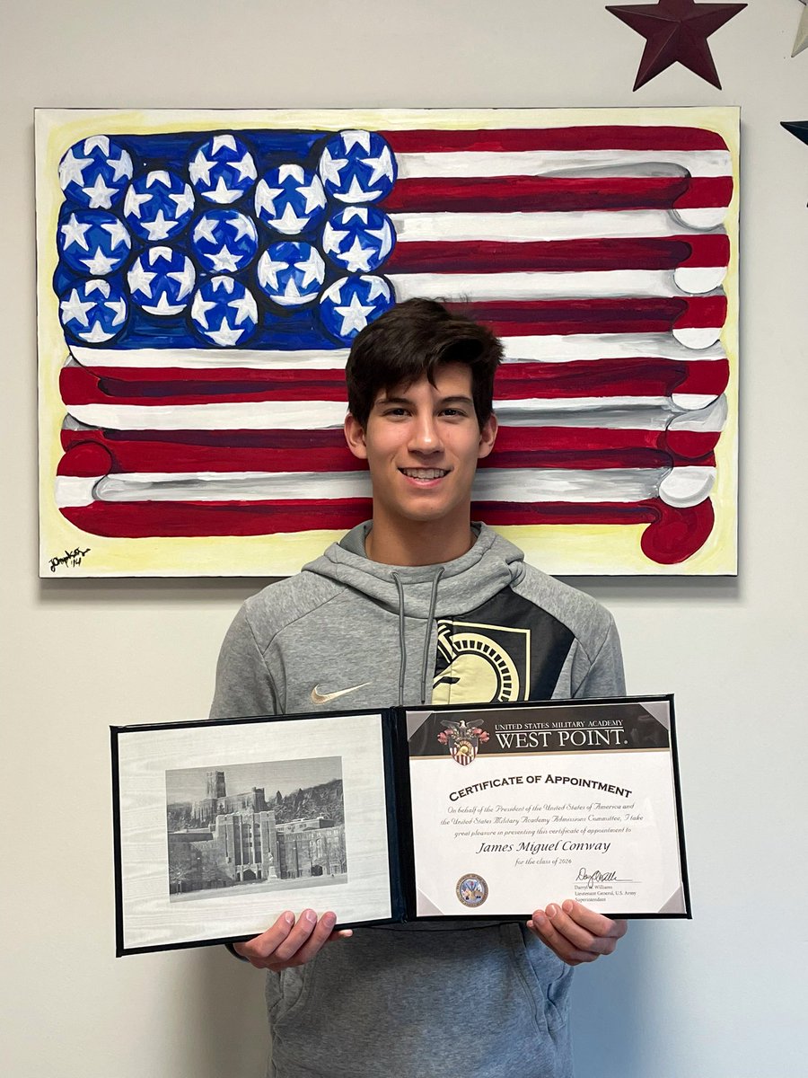 CoachKFinch's tweet photo. A HUGE congratulations to @HighSchoolNorth senior, James Conway, on his appointment to @WestPoint_USMA !!! So proud of you!!! 👏🏼👏🏼👏🏼 https://t.co/11nIBjGnyc