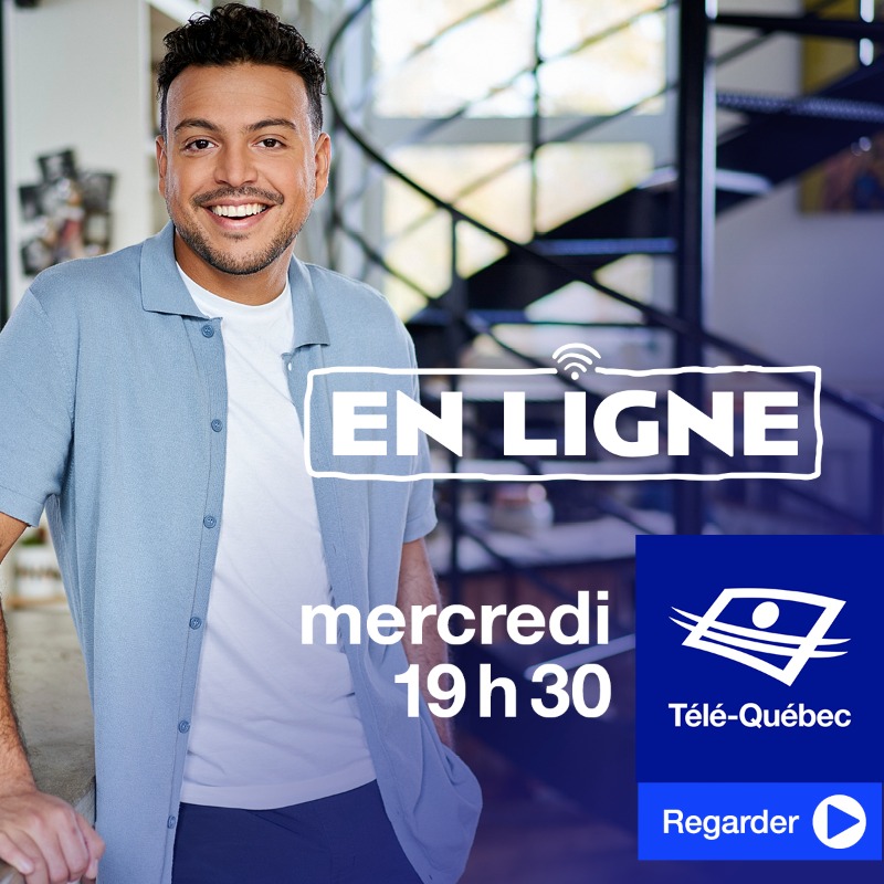 telequebec's tweet photo. L'humoriste Mehdi Bousaidan plonge dans l'univers du numérique. 📱💻

#EnligneTQc