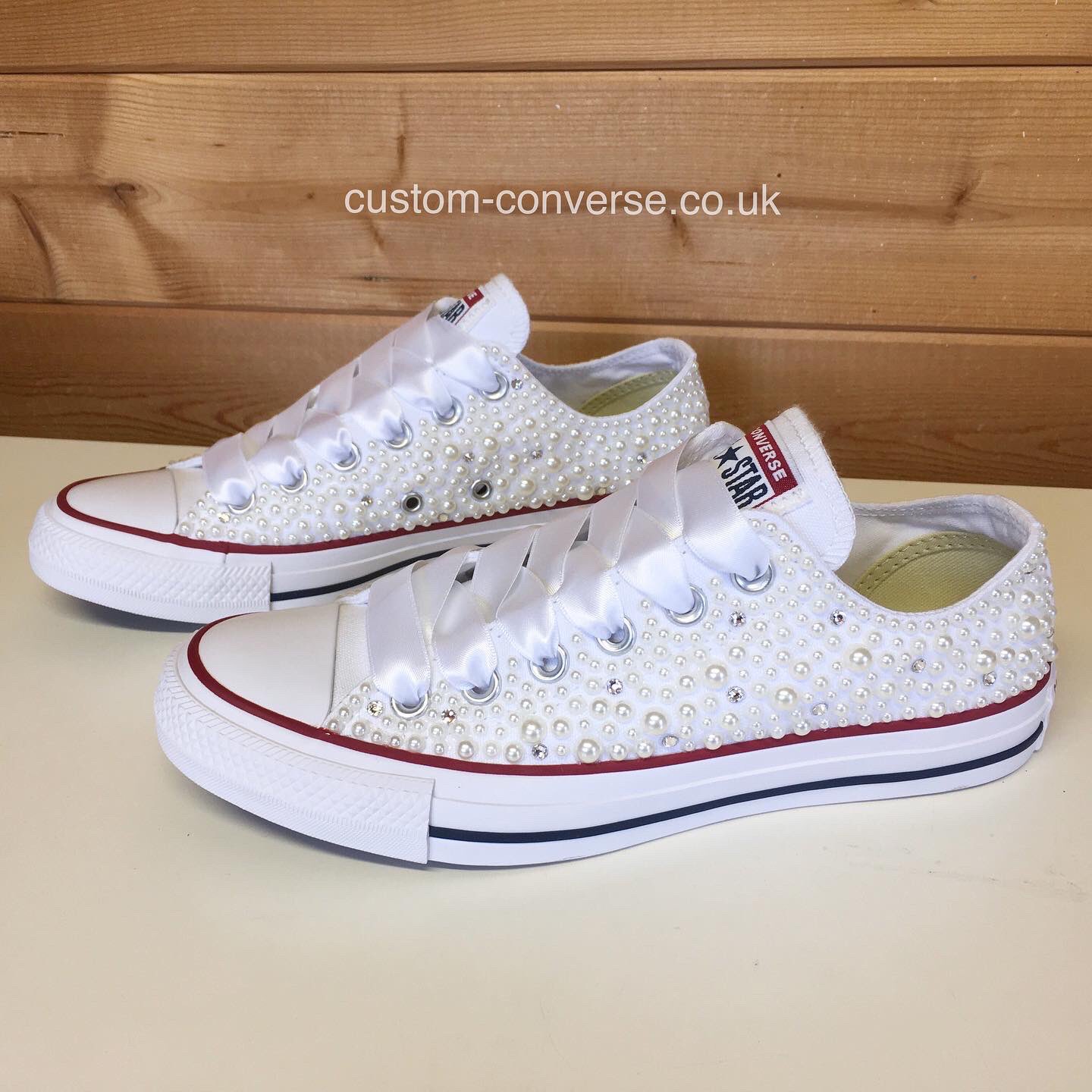 Converse with crystals and ribbon best sale laces