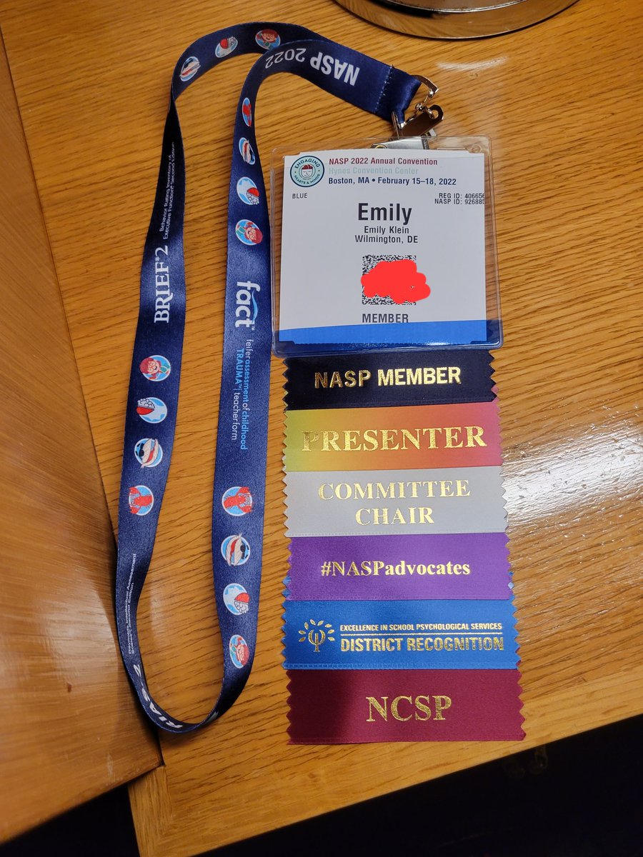 My #NASP2022 ribbon game is strong, but my favorite ribbon is the the one for being from <a href="/RedClaySchools/">Red Clay Consolidated School District</a>, recognized for it's Excellence in School Psychological Services!
