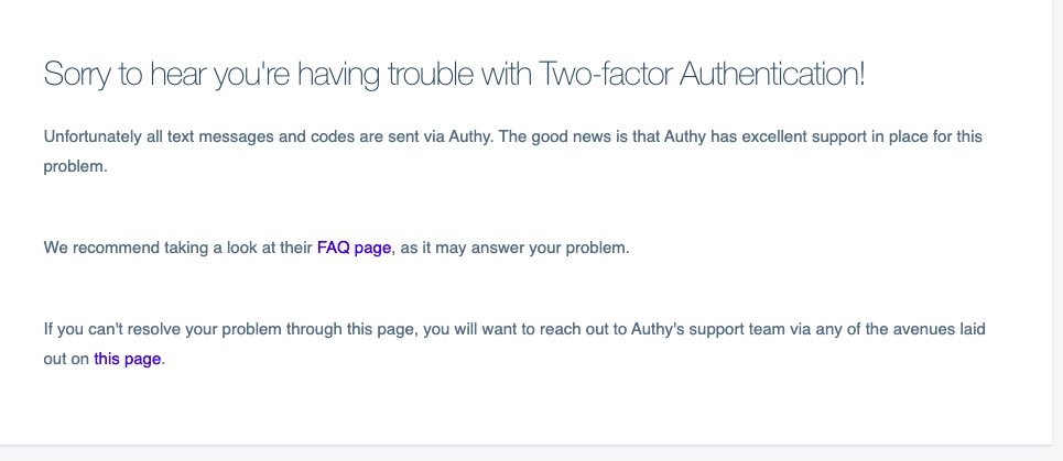 jodyvandergriff's tweet photo. Sending your customers to YOUR third-party provider may be the worst support tactic I’ve ever seen. @SendGrid @SendGridSupport @twilio @Authy https://t.co/xVfyk4aUXA