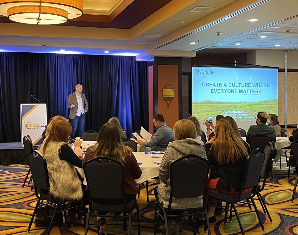 AgSafeOnline's tweet photo. Zach Mercurio kicking off #ACTIVATE22 at general session with Creating a Culture Where Everyone Matters.  
“There’s a difference in knowing people and noticing people.” 
#ACTIVATE22 #AgSafe #conference https://t.co/TtcEnFBOR6