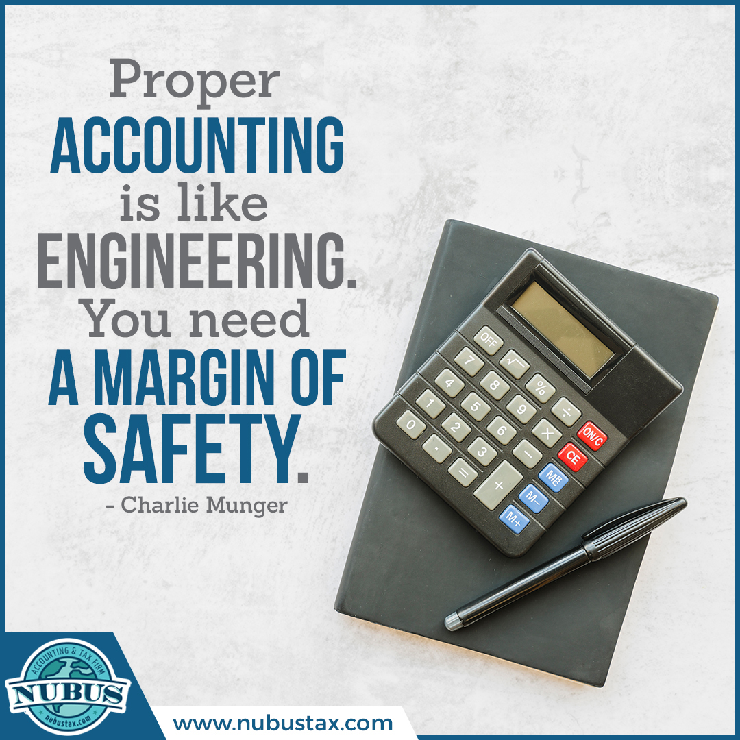 Proper accounting is like engineering.
You need a margin of safety.

👉👉Book your consultation here @ nubustax.com

#accounting #taxes #IRS #nubustax #ceoaccountant #expert #consultation #professional