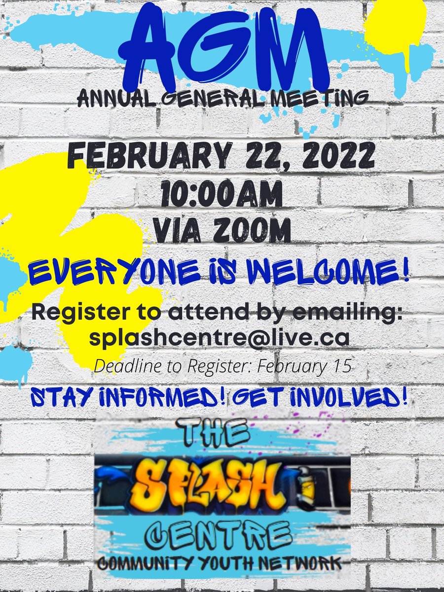 Email to register splashcentre@live.ca