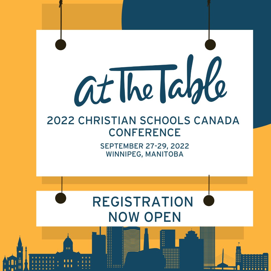 We are so excited to announce that registration is now open for the upcoming Christian Schools Canada Conference that will be held September 27-29, 2022, in Winnipeg, Manitoba. christianschoolscanada.com/conference-202…
