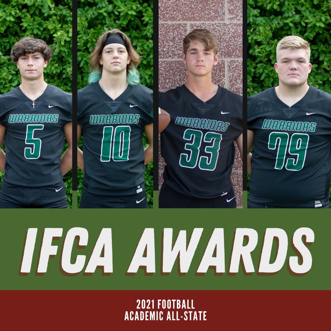 athletics4cchs's tweet image. Congratulations to Jordan Gross, Trey Replogle, Ethan Sparks and Will Lyon for their Academic All-State honors from @INFBCoaches