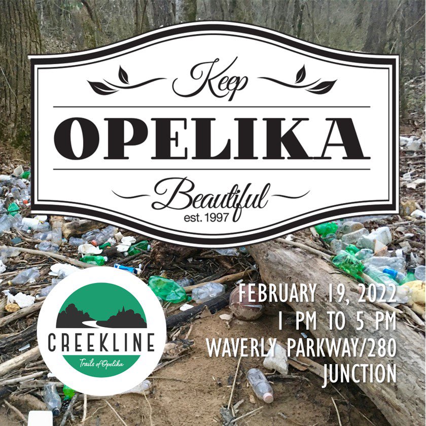 Keep Opelika Beautiful <a href="/KOB_Tweet/">KeepOpelikaBeautiful</a> has teamed up with Creekline Trails to clean Pepperell Branch Creek! This wetland area is a confluence for litter from all over Opelika as storms move the litter from banks to waterways.  Sign up for our clean up event: forms.gle/w4mRg8e44SN7Se…