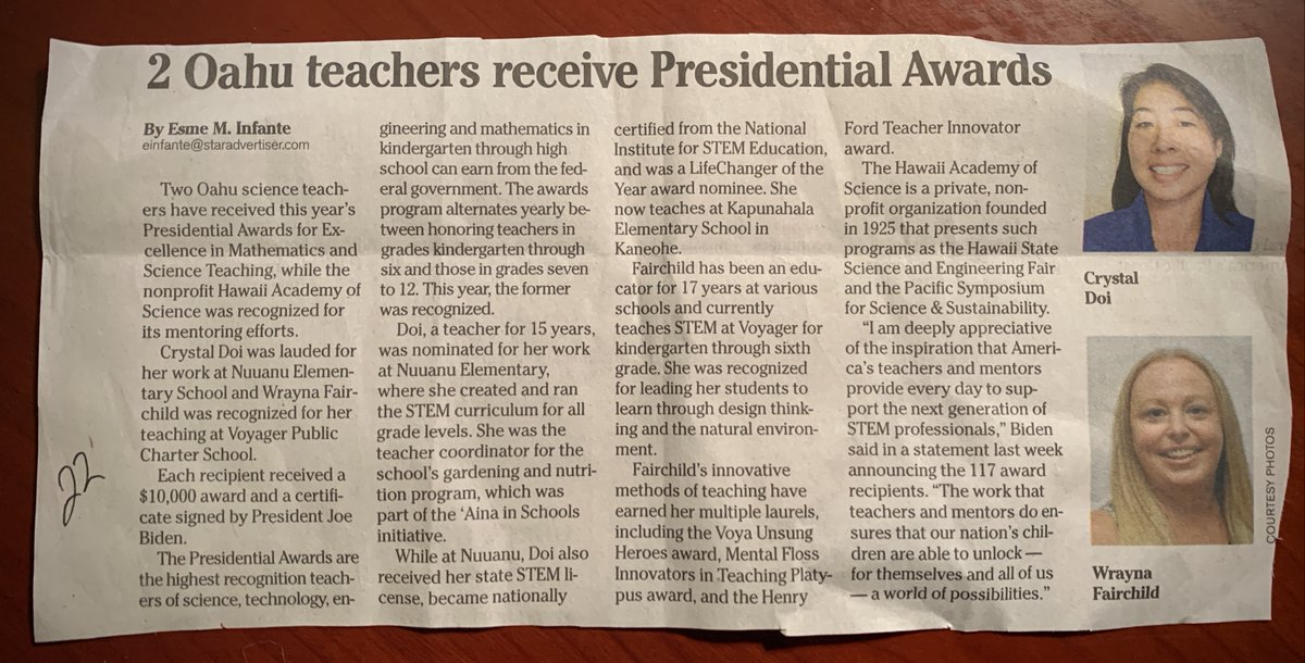 What School Could Be Podcast (@wscbpodcast) on Twitter photo We are super stoked to see this headline/story. Congrats to @TeachB4Beach Wrayna Fairchild at <a href="/HawaiiCharters/">HI Charter Schools</a> Voyager PCS for his awesome award! Find my #whatschoolcouldbe episode with her at: mltsinhawaii.com/index.php/podc…. (Congrats to Crystal, too!) We are super stoked to see this headline/story. Congrats to @TeachB4Beach Wrayna Fairchild at <a href="/HawaiiCharters/">HI Charter Schools</a> Voyager PCS for his awesome award! Find my #whatschoolcouldbe episode with her at: mltsinhawaii.com/index.php/podc…. (Congrats to Crystal, too!)