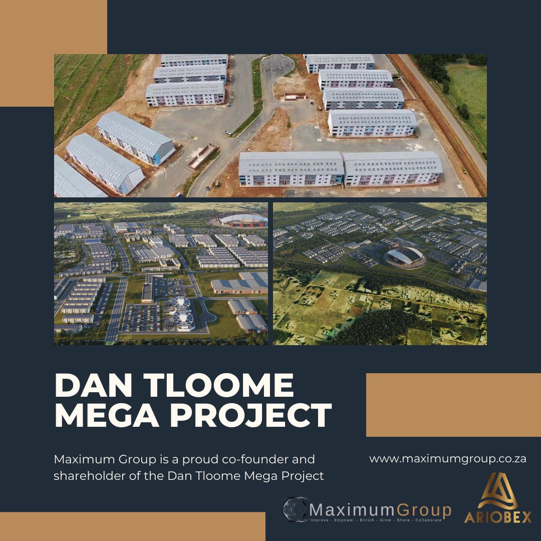 group_maximum's tweet photo. Did you know that Maximum group is a proud co-founder and shareholder of the Dan Tloome Mega Project?
Dan Tloome Mega Project is a future-proof development built with growth in mind.
#maximumgroup
#dantloomemegaproject
#building
#infrastucture
#technology
#development https://t.co/In96XWW9qE