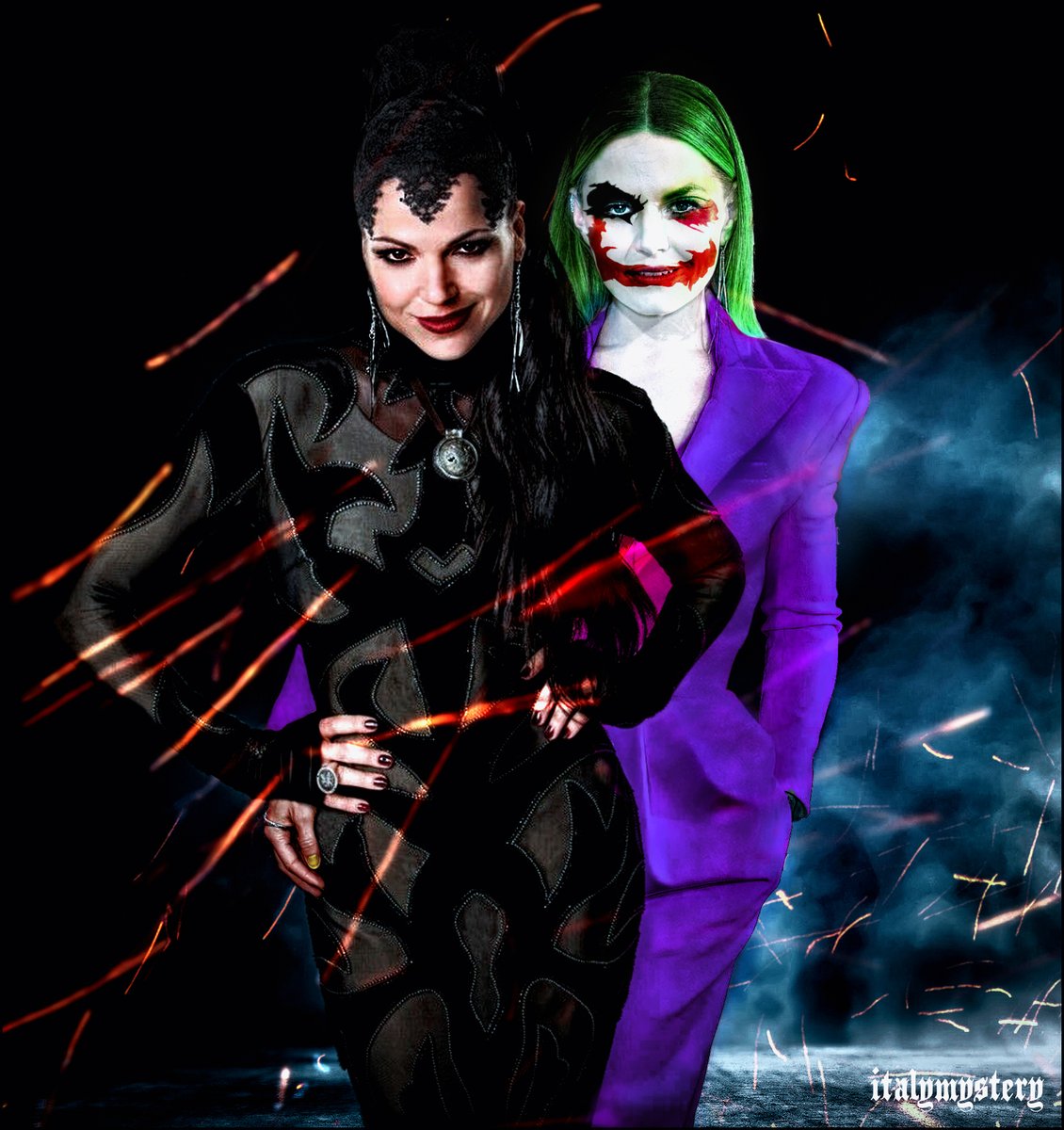 italymystery's tweet photo. #TheJokerAndTheQueen #SwanQueen style 

#LanaParrilla #ReginaMills
#JenniferMorrison #EmmaSwan
#justforfun https://t.co/utAjU5XLDx