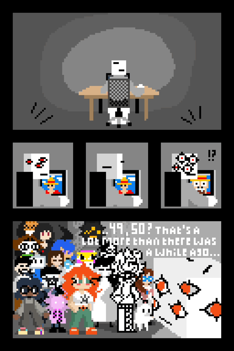 noetic_excess's tweet photo. Thanks everyone for 50 (well, it's 55 now xD) followers!

i couldn't fit everyone in so i'll draw their characters afterwards..

also apparently you can only tag 10 people in a photo, so:

@Sprockeleet
@LinkuuChann
@pixelxp03
@shoped0123
@fluttersszz
@Cvnka_
@kitfungus
@wffielz https://t.co/YwlGOmP6vp