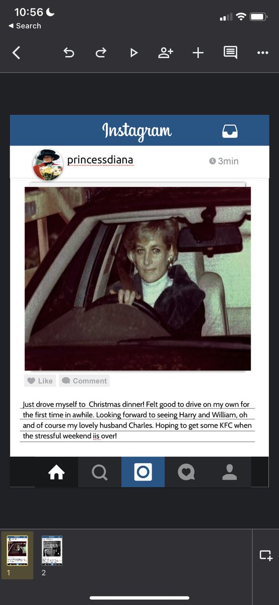 Gabbytoczek's tweet photo. Just found this awesome Instagram template @creativeedtech created to use in the classroom! Here’s my example with Princess Diana since I just watched Spencer. Such a great resource :) #IES451Chat @tsschmidty https://t.co/28YHxXQVdf